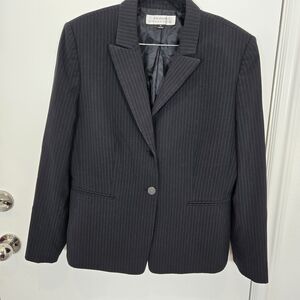 Tahari Black Pinstripe Blazer